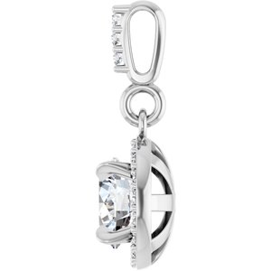 14K White 5/8 CTW Lab-Grown Diamond Halo-Style Pendant-Lab-Grown Diamond-5.5Mm :: 5/8 Ctw