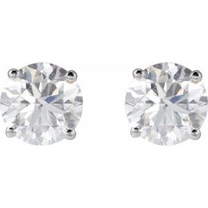 14K White 2 CTW Natural Diamond Earrings-Pair-6.3Mm :: 2 Ctw