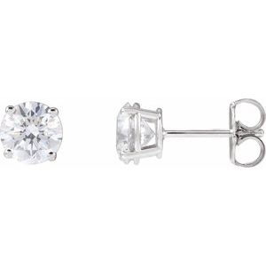 14K White 4 CTW Lab-Grown Diamond Earrings-Pair-8Mm :: 4 Ctw