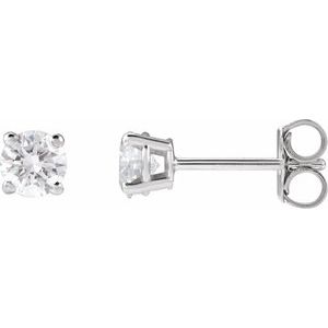 14K White 1/2 CTW Lab-Grown Diamond Earrings-Pair-4Mm :: 1/2 Ctw