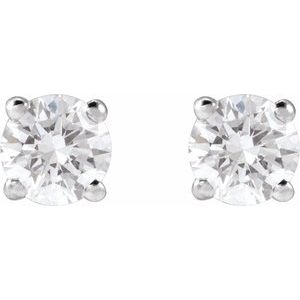 14K White 1/2 CTW Lab-Grown Diamond Earrings-Pair-4Mm :: 1/2 Ctw