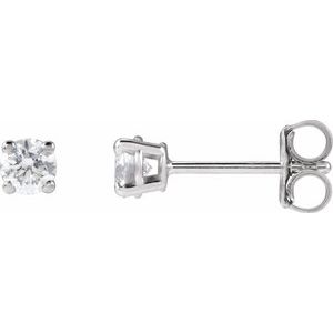 14K White 1/3 CTW Lab-Grown Diamond Earrings-Pair-3.4Mm :: 1/3 Ctw