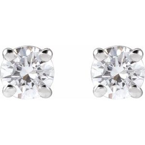 14K White 1/3 CTW Lab-Grown Diamond Earrings-Pair-3.4Mm :: 1/3 Ctw