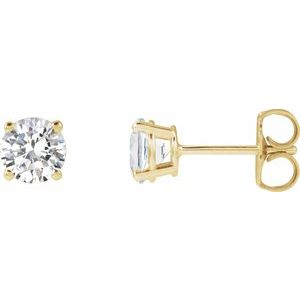 14K Yellow 1 CTW Lab-Grown Diamond Earrings-Pair-5Mm :: 1 Ctw