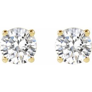 14K Yellow 1 CTW Lab-Grown Diamond Earrings-Pair-5Mm :: 1 Ctw
