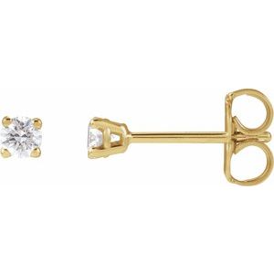 14K Yellow 1/8 CTW Lab-Grown Diamond Earrings-Pair-2.5Mm :: 1/8 Ctw
