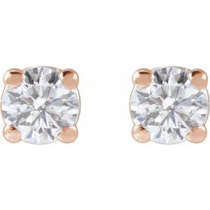 14K Rose 1/5 CTW Lab-Grown Diamond Earrings-Pair-3Mm :: 1/5 Ctw