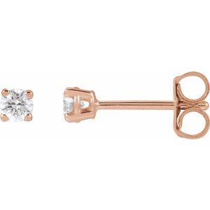 14K Rose 1/5 CTW Lab-Grown Diamond Earrings-Pair-3Mm :: 1/5 Ctw