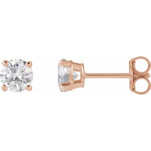 14K Rose 3/4 CTW Lab-Grown Diamond Earrings-Pair-4.5Mm :: 3/4 Ctw