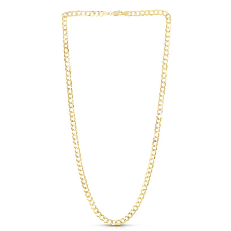 10K Gold 5.3mm Lite Comfort Curb Chain -Yellow | Lobster