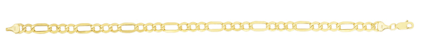 10K Gold 5.6mm Lite Figaro Chain-Yellow | Lobster