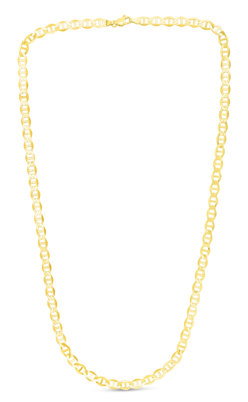 10K Gold 5.5mm Mariner Chain -Yellow | Lobster
