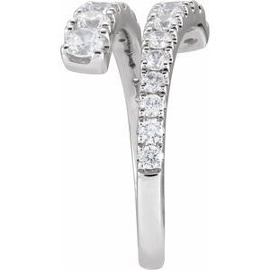 14K White 9/10 CTW Lab-Grown Diamond Bypass Ring-Round-3 Mm