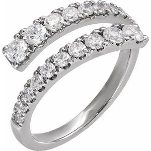 14K White 9/10 CTW Lab-Grown Diamond Bypass Ring-Round-3 Mm