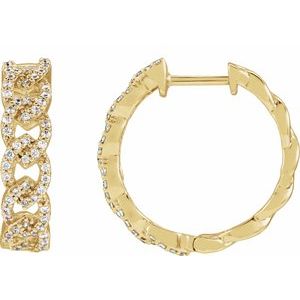 14K Yellow 1/2 CTW Lab-Grown Diamond 19.2 mm Hoop Earrings-Round-19.2 Mm