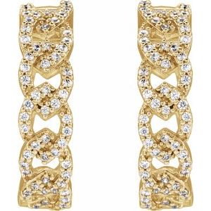14K Yellow 1/2 CTW Lab-Grown Diamond 19.2 mm Hoop Earrings-Round-19.2 Mm
