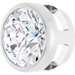 14K White 1 CT Natural Diamond Slide Pendant-Natural Diamond-6.5Mm :: 1 Ct