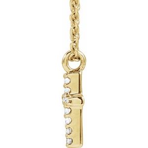 14K Yellow .03 CTW Natural Diamond Cross 18" Necklace-Natural Diamond-.8Mm :: .03 Ctw