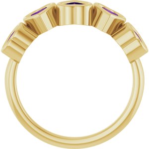 14K Yellow Natural Amethyst Ring-Heart-4 X 4 Mm