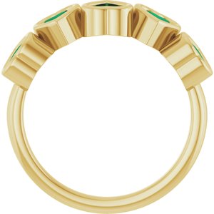 14K Yellow Lab-Grown Emerald Ring-Heart-4 X 4 Mm