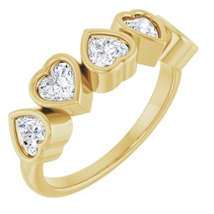 14K Yellow 1 1/8 CTW Lab-Grown Diamond Ring-Heart-4 X 4 Mm