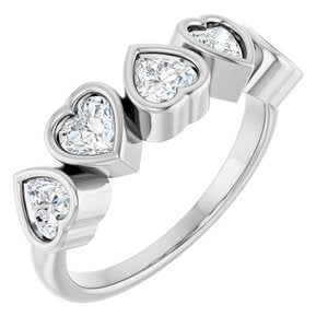 14K White 1 1/8 CTW Lab-Grown Diamond Ring-Heart-4 X 4 Mm
