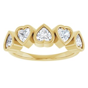 14K Yellow 1 1/8 CTW Lab-Grown Diamond Ring-Heart-4 X 4 Mm