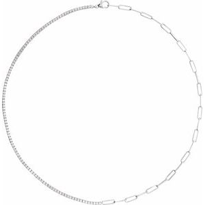14K White 3 1/4 CTW Lab-Grown Diamond Line 18" Necklace-Lab-Grown Diamond-1.9Mm :: 3 1/4 Ctw