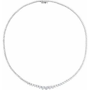14K White 9 1/2 CTW Lab-Grown Diamond Line 16 1/2" Necklace-Lab-Grown Diamond-5.25Mm :: 9 1/2 Ctw