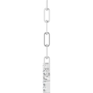 Sterling Silver .05 CTW Natural Diamond Sideways Cross 18" Necklace-Natural Diamond-12 X 6 Mm