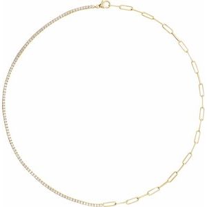 14K Yellow 3 1/4 CTW Lab-Grown Diamond Line 18" Necklace-Lab-Grown Diamond-1.9Mm :: 3 1/4 Ctw