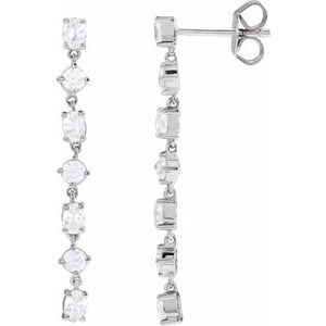 14K White 1 1/5 CTW Lab-Grown Diamond  Dangle Earrings-3.2 X 2.3 Mm-14K White