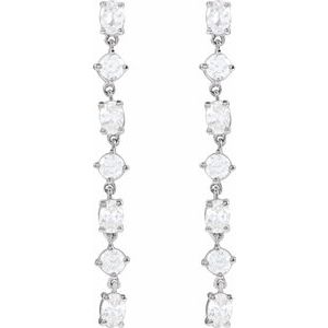 14K White 1 1/5 CTW Lab-Grown Diamond  Dangle Earrings-3.2 X 2.3 Mm-14K White