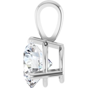 14K White 1 CT Lab-Grown Diamond Pendant-Lab-Grown Diamond-6.5Mm :: 1 Ct