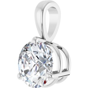 14K White 1 CT Lab-Grown Diamond Pendant-Lab-Grown Diamond-6.5Mm :: 1 Ct