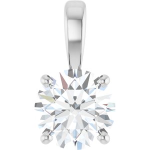 14K White 1 CTW Lab-Grown Diamond Pendant-Lab-Grown Diamond-6.5Mm :: 1 Ct