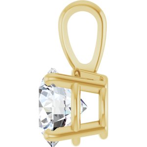 14K Yellow 1 CTW Lab-Grown Diamond Pendant-Lab-Grown Diamond-6.5Mm :: 1 Ct