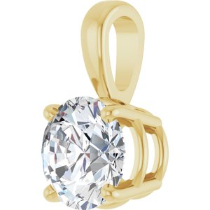 14K Yellow 1 CTW Lab-Grown Diamond Pendant-Lab-Grown Diamond-6.5Mm :: 1 Ct