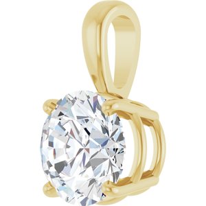 14K Yellow 2 CT Lab-Grown Diamond Pendant-Lab-Grown Diamond-8Mm :: 2 Ct