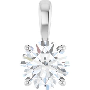 14K White 1 1/4 CT Lab-Grown Diamond Pendant-Lab-Grown Diamond-7Mm :: 1 1/4 Ct