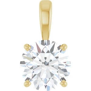 14K Yellow 2 CT Lab-Grown Diamond Pendant-Lab-Grown Diamond-8Mm :: 2 Ct