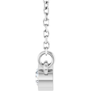 14K White 1/10 CT Lab-Grown Diamond Solitaire 18" Necklace-Lab-Grown Diamond-3Mm :: 1/10 Ct