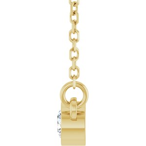 14K Yellow 1/10 CT Natural Diamond Solitaire 18" Necklace-Natural Diamond-3Mm :: 1/10 Ct