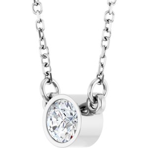 14K White 1/4 CT Lab-Grown Diamond Solitaire 18" Necklace-Lab-Grown Diamond-4.1Mm :: 1/4 Ct
