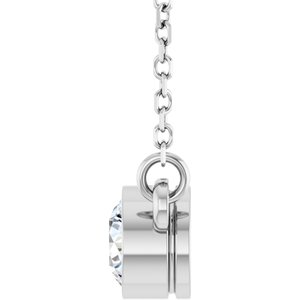 14K White 1/3 CT Natural Diamond Solitaire 18" Necklace-Natural Diamond-4.5Mm :: 1/3 Ct