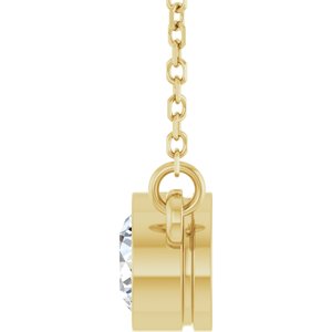 14K Yellow 1/2 CT Lab-Grown Diamond Solitaire 18" Necklace-Lab-Grown Diamond-5.2Mm :: 1/2 Ct