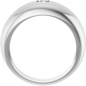 14K White 1/4 CT Lab-Grown Diamond Dome Ring-Round-4 Mm