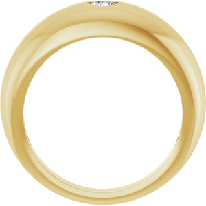 14K Yellow 1/4 CT Lab-Grown Diamond Dome Ring-Round-4 Mm