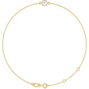 14K Yellow Natural White Sapphire 6 1/2-7 1/2" Bracelet-Natural White Sapphire-Round