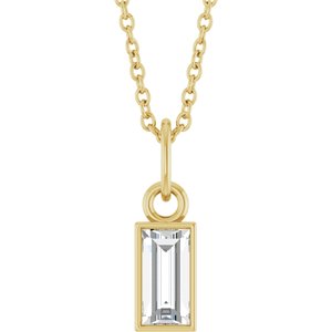14K Yellow 3/8 CT Lab-Grown Diamond Bezel-Set 16-18" Necklace-Lab-Grown Diamond-6 X 3Mm :: 3/8 Ct